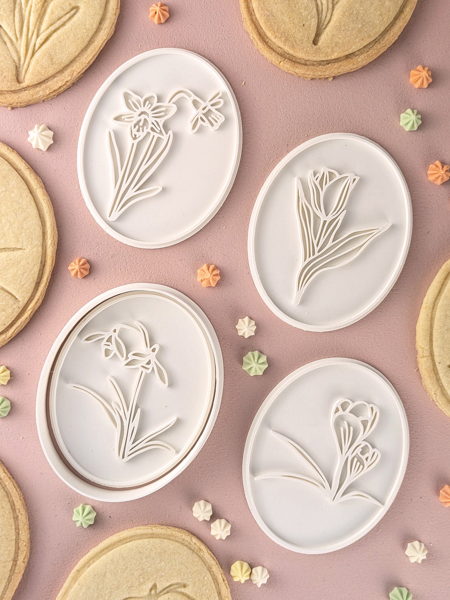 Keksausstecher Set Frühlingsblumen Medaillons