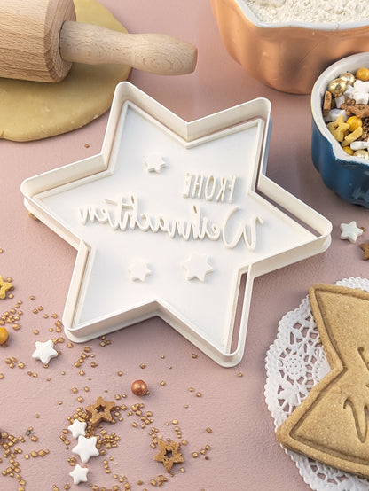 Keksausstecher Weihnachten Weihnachtsstern Frohe Weihnachten XL - Keksausstecherei