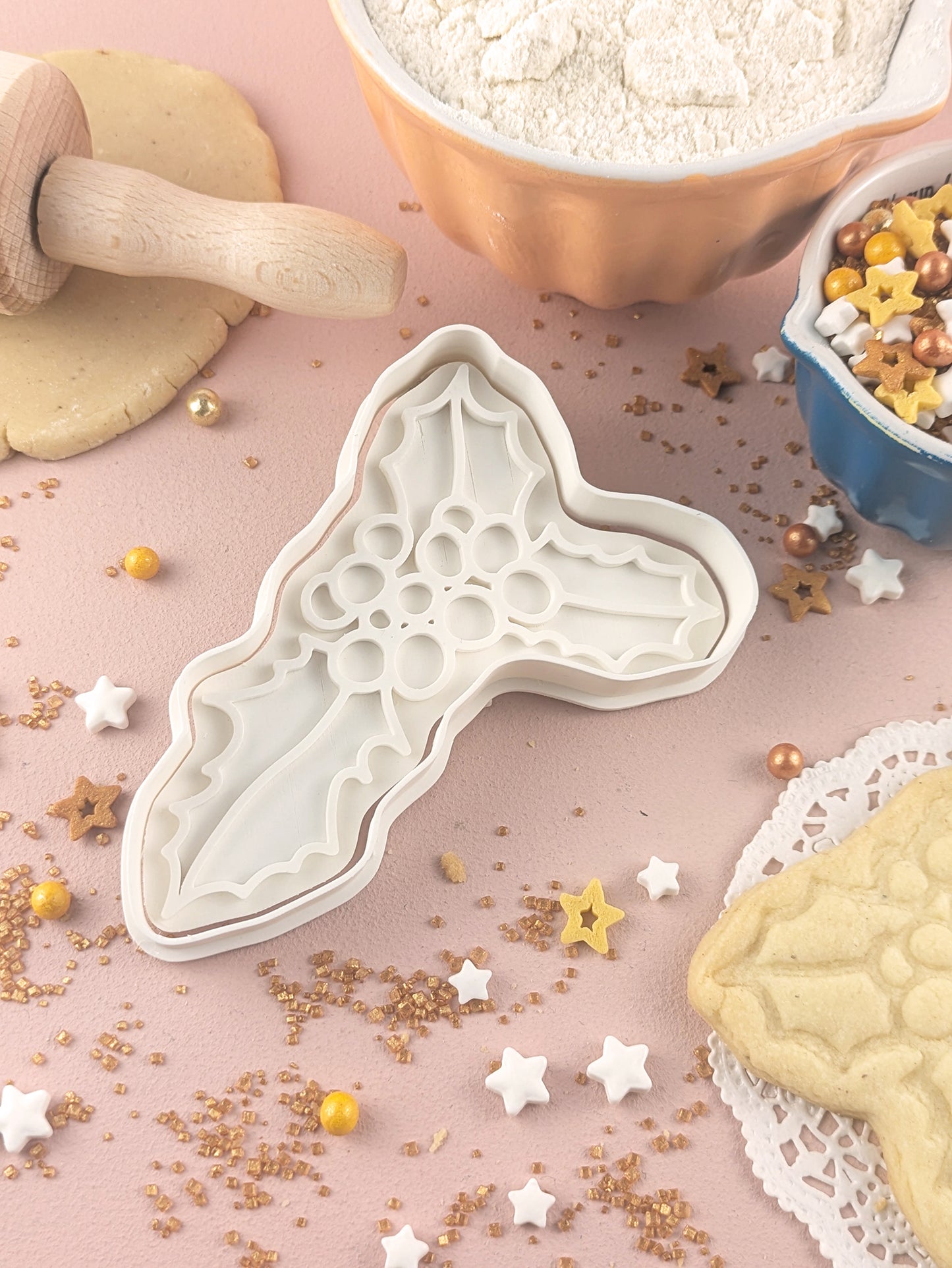 Keksausstecher Weihnachten Set – Weihnachtsstern, Stechpalme & Mistelzweig - Keksausstecherei