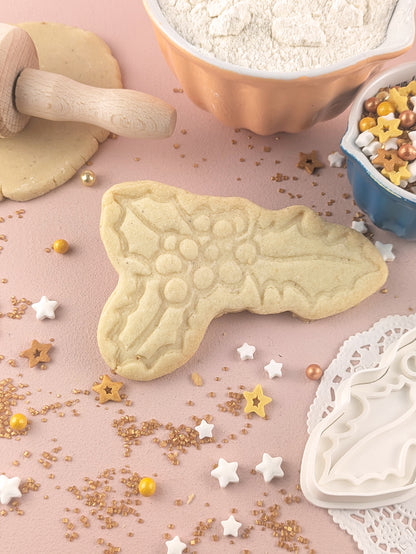 Keksausstecher Weihnachten Set – Weihnachtsstern, Stechpalme & Mistelzweig - Keksausstecherei
