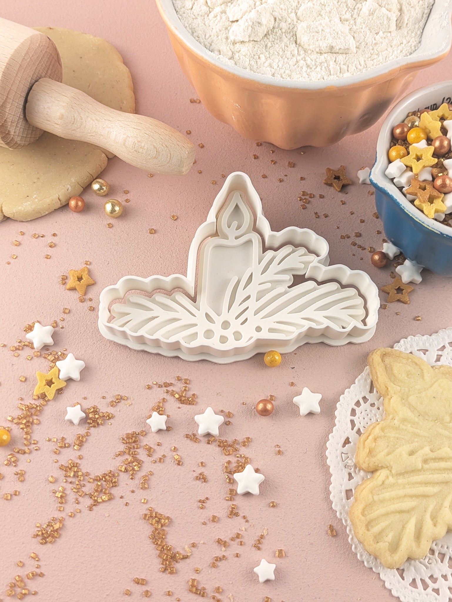 Keksausstecher Weihnachten Weihnachtskerze - Keksausstecherei