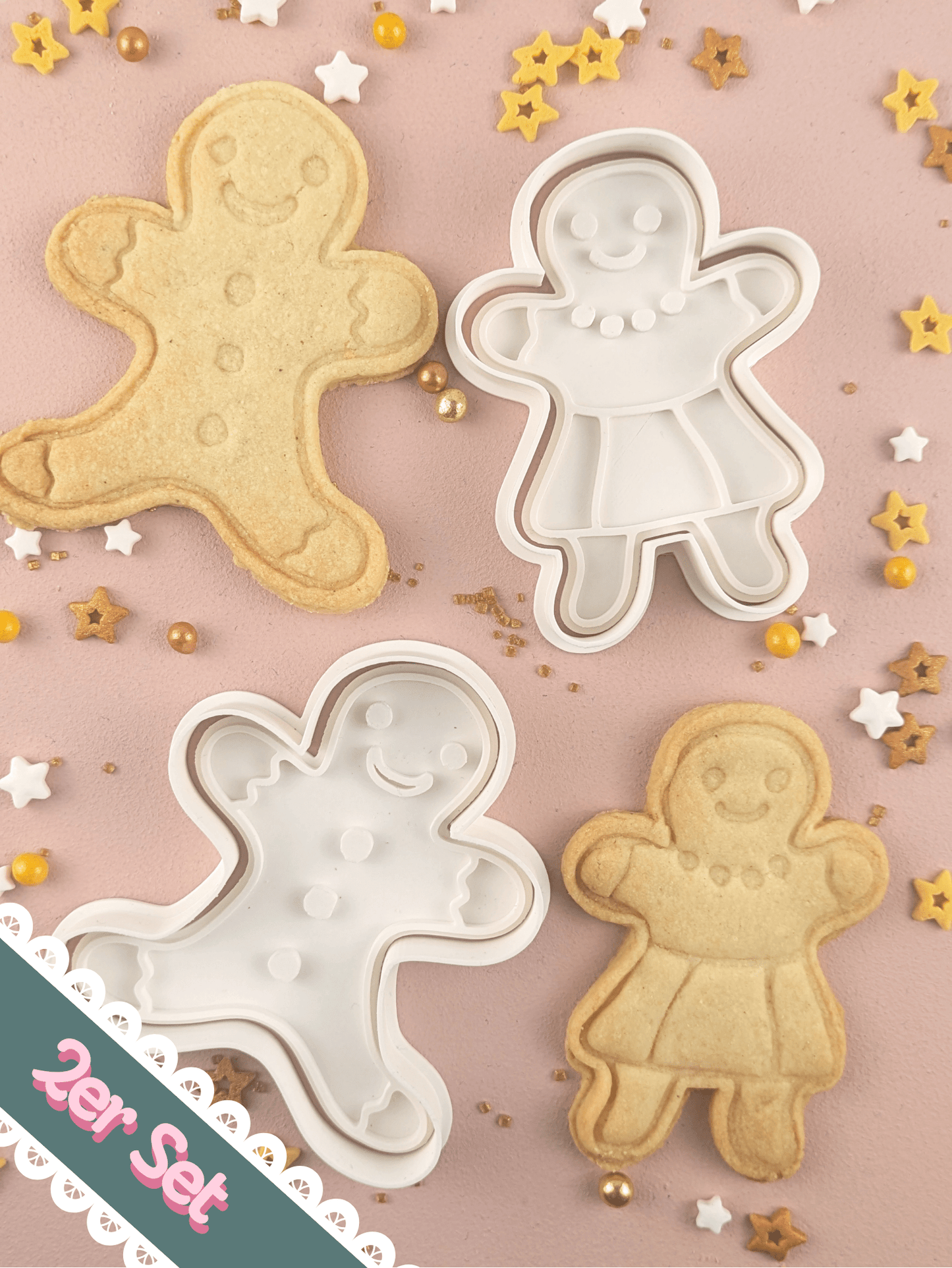 Keksausstecher Weihnachten Lebkuchenmännchen-Set - Keksausstecherei