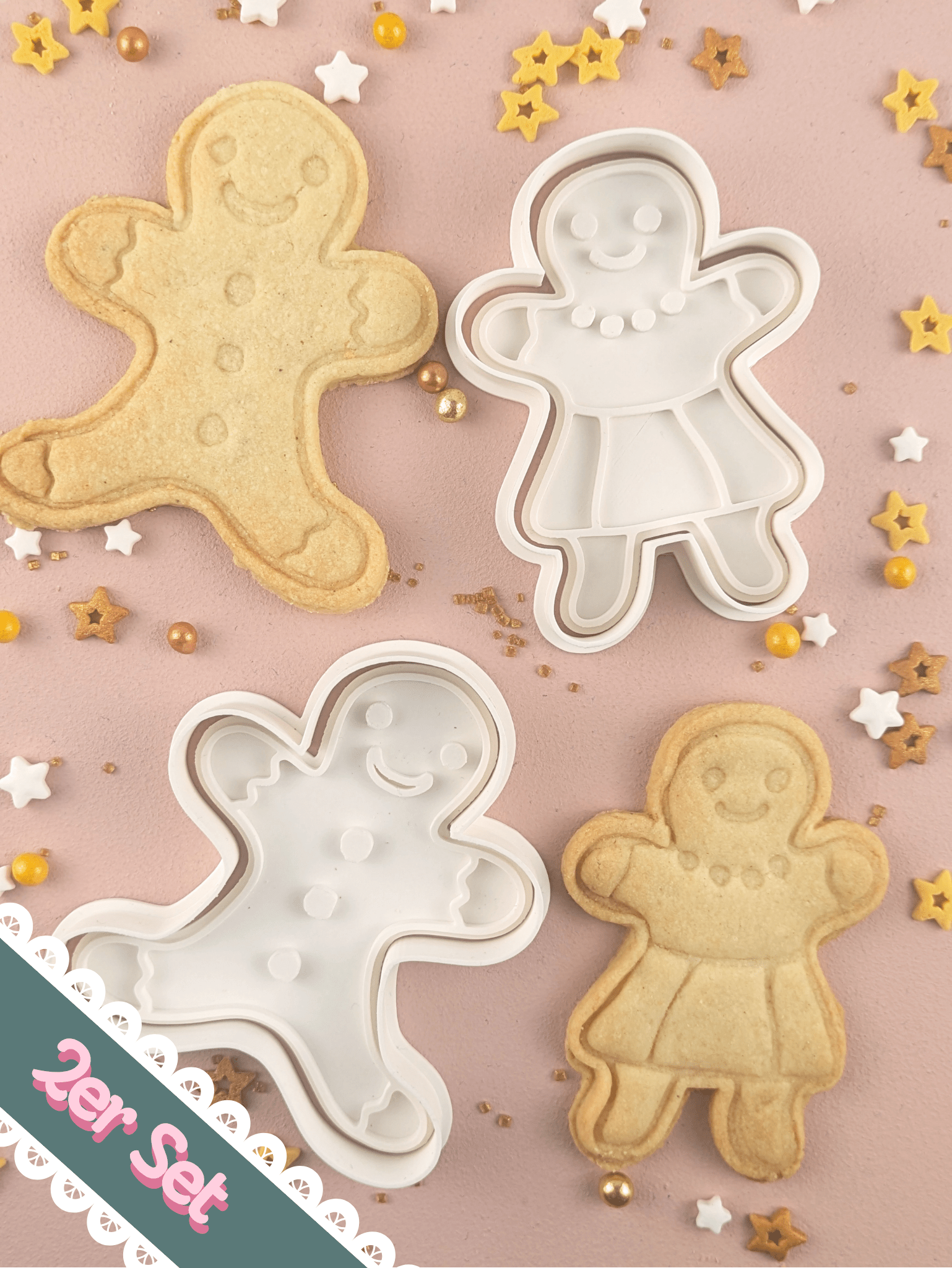 Keksausstecher Weihnachten Lebkuchenmännchen-Set - Keksausstecherei