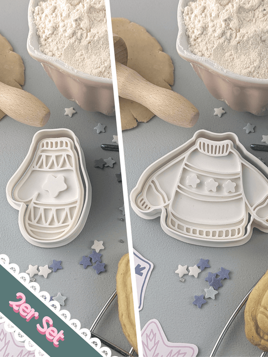Keksausstecher Winter Kleidung-Set - Keksausstecherei