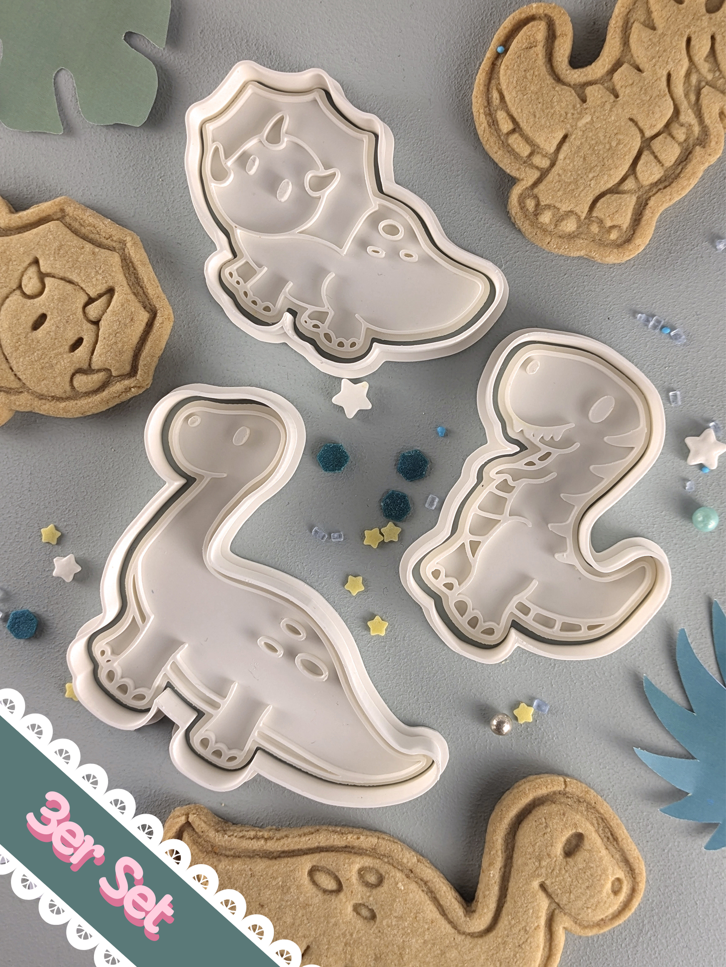 Keksausstecher Niedliche Dinos Set