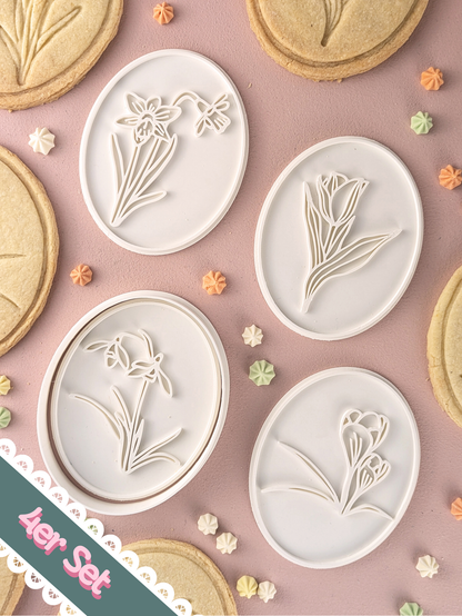 Keksausstecher Set Frühlingsblumen Medaillons